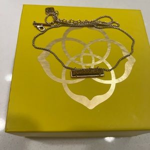 Kendra Scott Leanor  Gold Bar Pendant Necklace in Platinum Drusy